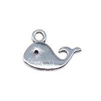Zinc Alloy Animal Pendants Whale antique silver color plated vintage & DIY nickel lead & cadmium free Sold By PC