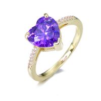 Strass vinger Ring, Messing, Hart, plated, verschillende grootte voor keus & voor vrouw & met strass, meer kleuren voor de keuze, Maat:6-9, Verkocht door PC