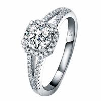 Strass vinger Ring, Messing, Geometrisch Patroon, geplatineerd, verstelbaar & voor vrouw & met strass, Verkocht door PC
