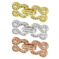 Brass Fold Over Clasp plated fashion jewelry & DIY & micro pave cubic zirconia 27mm Sold By PC