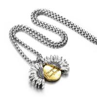 Zinc Alloy Jewelry Necklace Sunflower plated Unisex mixed colors nickel lead & cadmium free Length Approx 70 cm Sold By PC