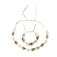Shell Jewelry Sets bracelet & necklace 2 pieces & Bohemian style & Unisex & adjustable cm cm Sold By Set
