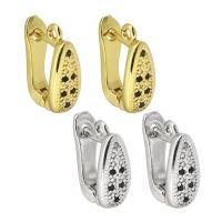 Brass Lever Back Earring Component plated fashion jewelry & DIY & micro pave cubic zirconia & for woman Sold By Pair