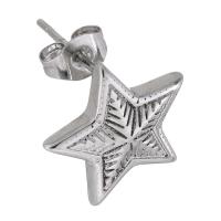 Stainless Steel Stud Earrings 316 Stainless Steel Star fashion jewelry & for woman original color Sold By Pair