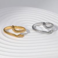 Rustfrit stål Open Ring, 304 rustfrit stål, Snake, mode smykker & Unisex & forskellig størrelse for valg, flere farver til valg, Solgt af PC