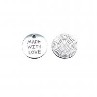 Zinc Alloy Tag Charm Flat Round antique silver color plated vintage & DIY nickel lead & cadmium free Approx Sold By Bag