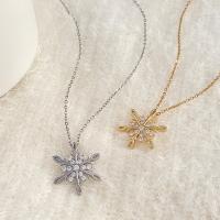 Zinc Alloy Jewelry Necklace with 1.96inch extender chain Snowflake plated fashion jewelry & for woman & with rhinestone nickel lead & cadmium free Length Approx 15.75 Inch Sold By PC