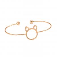 Zinc Alloy Bangle Cat gold color plated for woman golden nickel lead & cadmium free Inner Approx 65mm Sold By PC
