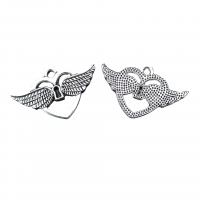 Wing Shaped Zinc Alloy Pendants antique silver color plated vintage & DIY & hollow nickel lead & cadmium free Approx Sold By Bag