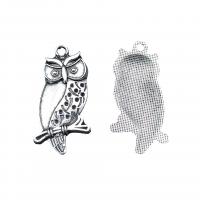 Zinc Alloy Animal Pendants Owl antique silver color plated vintage & DIY nickel lead & cadmium free Approx Sold By Bag