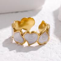 Stainless Steel Otvoreno Ring, 304 nehrđajućeg čelika, Srce, modni nakit & za žene & emajl, više boja za izbor, Prodano By PC