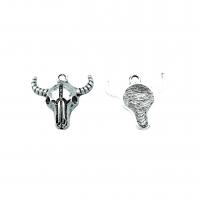 Zinc Alloy Skull Pendants antique silver color plated DIY nickel lead & cadmium free Approx 2.5mm Approx Sold By Bag