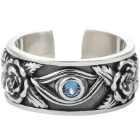 Strass vinger Ring, Messing, mode sieraden & voor de mens & met strass, zilver, nikkel, lood en cadmium vrij, Verkocht door PC