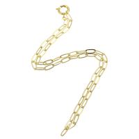 Mosaz náhrdelník řetěz, barva pozlacený, módní šperky & DIY, zlatý, 10x4x0.50mm, Délka 18 inch, Prodáno By PC