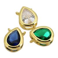 Cubic Zirconia Brass Pendants gold color plated fashion jewelry & DIY & with cubic zirconia Approx 1mm Sold By PC