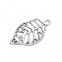 Zinc Alloy Leaf Pendants silver color plated vintage & DIY & hollow nickel lead & cadmium free Approx Sold By Bag