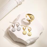 Cubic Zirconia Micro effenen koperen sieraden Sets, Messing, mode sieraden & verschillende stijlen voor de keuze & micro pave zirconia & voor vrouw, meer kleuren voor de keuze, nikkel, lood en cadmium vrij, Verkocht door pair