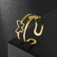 Rustfrit stål Open Ring, 304 rustfrit stål, mode smykker & for kvinde, flere farver til valg, 10.70mm, Solgt af PC