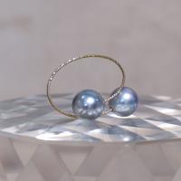 Akoya kultivované perly Manžeta prst prsten, s Mosaz, 18K pozlacené, módní šperky & pro ženy, více barev na výběr, 8-9mm, Prodáno By PC