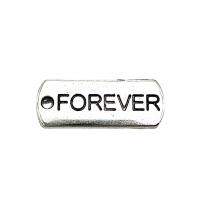 Zinc Alloy Tag Charm Rectangle antique silver color plated vintage & DIY nickel lead & cadmium free Approx Sold By Bag