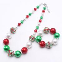 Christmas Necklaces Acrylic with Resin & Zinc Alloy with 2.36inch extender chain handmade Christmas Design & Girl & fashion jewelry 20mm 10mm Length Approx 18.9 Inch Sold By Set