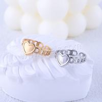 Ανοξείδωτο χάλυβα Άνοιγμα δαχτυλίδι, 304 από ανοξείδωτο χάλυβα, Καρδιά, επιχρυσωμένο, κοσμήματα μόδας & για τη γυναίκα, περισσότερα χρώματα για την επιλογή, Sold Με PC
