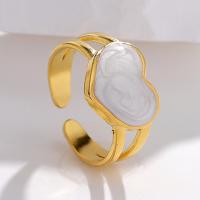 Ανοξείδωτο χάλυβα Άνοιγμα δαχτυλίδι, 304 από ανοξείδωτο χάλυβα, Καρδιά, επιχρυσωμένο, κοσμήματα μόδας & για τη γυναίκα & σμάλτο, περισσότερα χρώματα για την επιλογή, Sold Με PC