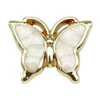 Zinc Alloy Shank Button, Butterfly, du kan DIY & emalje, nikkel, bly & cadmium fri, 25mm, Solgt af PC