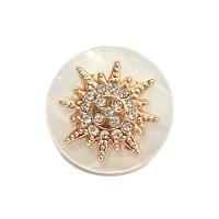 Zinc Alloy Shank Button, Snowflake, guldfarve belagt, du kan DIY & forskellig størrelse for valg & med rhinestone, nikkel, bly & cadmium fri, Solgt af PC