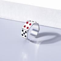 Stainless Steel Open Ring 304 Stainless Steel Dice Vacuum Ion Plating Unisex & adjustable & enamel 7mm US Ring Sold By PC