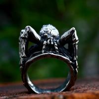 Stainless Steel Finger Ring Titanium Steel Spider polished vintage & for man US Ring Sold By PC