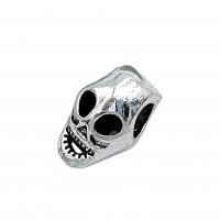 Zinc Alloy Spacer Beads Skull antique silver color plated vintage & DIY nickel lead & cadmium free Approx Sold By Bag