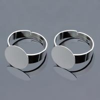 Brass Pad Ring Base silver color plated Adjustable silver color nickel lead & cadmium free Sold By Bag