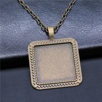 Zinc Alloy Pendant Cabochon Setting Square plated vintage & DIY nickel lead & cadmium free 25mm Sold By PC