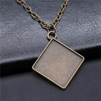 Zinc Alloy Pendant Cabochon Setting Square plated vintage & DIY nickel lead & cadmium free 20mm Sold By PC
