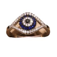 Evil Eye Biżuteria Ring Finger, Mosiądz, Złe oko, Powlekane, różnej wielkości do wyboru & dla kobiety & z kamieniem & pusty, bez zawartości niklu, ołowiu i kadmu, rozmiar:6-10, sprzedane przez PC