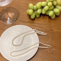 Collar de perlas de plástico, Perlas plásticas, con aleación de zinc, Joyería & diverso tamaño para la opción & para mujer, Blanco, longitud aproximado 40 cm, Vendido por UD