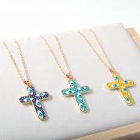 Zinc Alloy Sweater Chain Necklace with 1.97inch extender chain Cross fashion jewelry & for woman & enamel nickel lead & cadmium free Length Approx 19.69 Inch Sold By PC