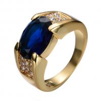 Strass vinger Ring, Messing, gold plated, verschillende grootte voor keus & voor vrouw & met strass, meer kleuren voor de keuze, 14x10mm, Maat:6-12, Verkocht door PC