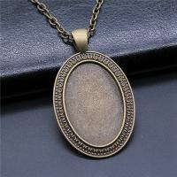 Zinc Alloy Pendant Cabochon Setting Oval plated vintage & DIY nickel lead & cadmium free Sold By PC