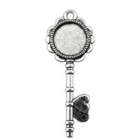 Zinc Alloy Pendant Cabochon Setting Key plated vintage & DIY nickel lead & cadmium free 14mm Sold By PC