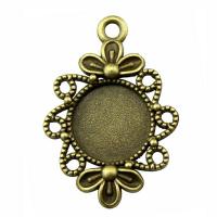 Zinc Alloy Pendant Cabochon Setting plated vintage & DIY nickel lead & cadmium free 12mm Sold By PC