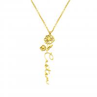 Stainless Steel Jewelry Necklace 304 Stainless Steel with 1.97inch extender chain 18K gold plated Each custom text must be less than 10 letters & fashion jewelry & Unisex Length Approx 17.72 Inch Sold By PC