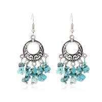 Turquoise Earring Zinc Alloy with turquoise handmade fashion jewelry & for woman nickel lead & cadmium free Sold By Pair