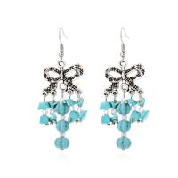 Turquoise Earring Zinc Alloy with turquoise & Plastic Pearl handmade fashion jewelry & for woman nickel lead & cadmium free Sold By Pair