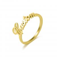 Stainless Steel Finger Ring 304 Stainless Steel 18K gold plated Each custom text must be less than 10 letters & fashion jewelry & Unisex Sold By PC