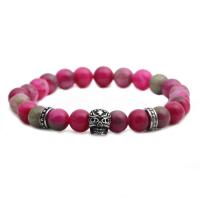 Agate Jewelry Bracelet Skull plated Unisex nickel lead & cadmium free 190mm Sold By PC