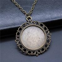 Zinc Alloy Pendant Cabochon Setting Round plated vintage & DIY nickel lead & cadmium free 25mm Sold By PC