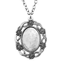 Zinc Alloy Pendant Cabochon Setting antique silver color plated vintage & DIY nickel lead & cadmium free Sold By PC