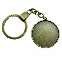 Zinc Alloy Pendant Cabochon Setting Round plated vintage & DIY nickel lead & cadmium free Sold By PC